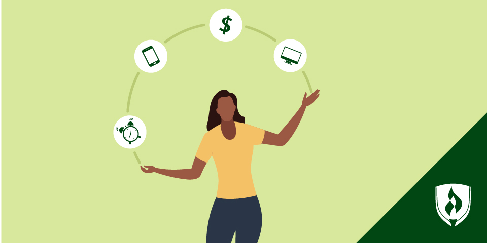 成人大学生活的插图学生杂耍代表成人学习者的共同关注的图标