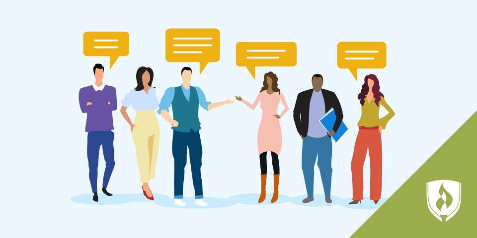 一群头顶着气泡的人