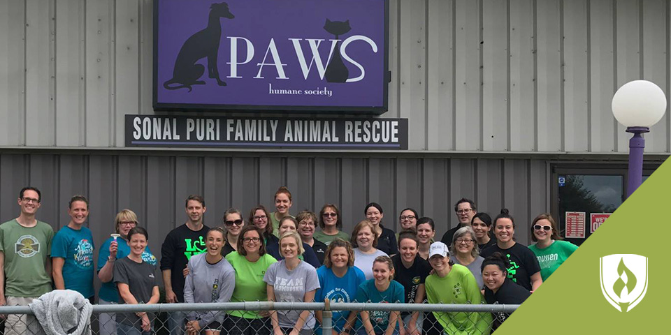 Rasmussen College employees working at community service day