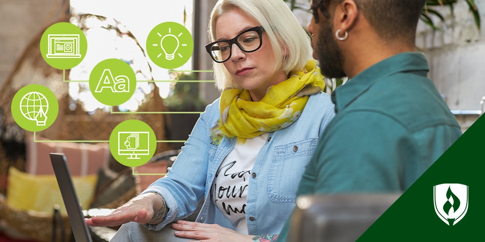 一名创意总监与同事一起使用，其中代表了成为她周围创造性主任所需的技能