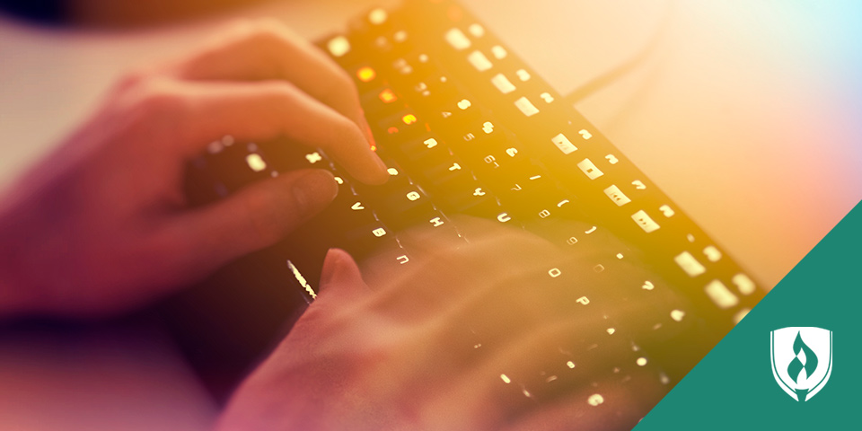 someone typing on a keyboard