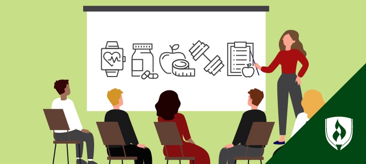 健康协调员在教室里教授学生的插图，代表什么是健康协调员