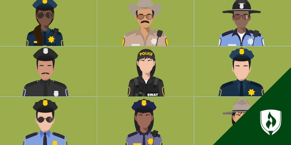 警察的另外类型的例证警察的行列