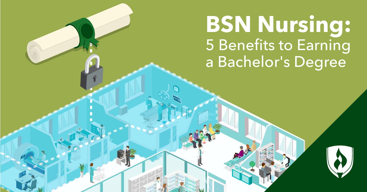 hospital scene with diploma above