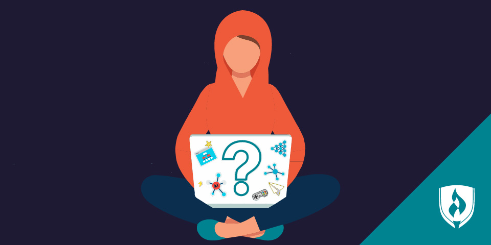 软件开发人员在笔记本电脑上工作的插图