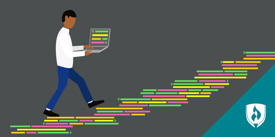 编码器的例证走楼梯由代码制成