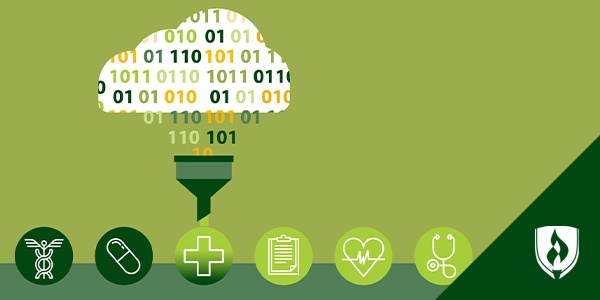 illustration of a data coming out of a funnel representing what does a health data analyst do