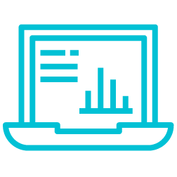 带有图表的笔记本电脑图标。