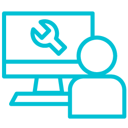 修理计算机的人的图标。