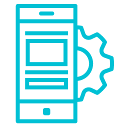 后面有齿轮的应用程序的图标。